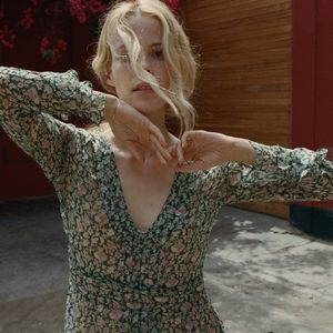 Rare Doen silk tulip dress in emerald - medium